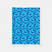 Moderne blauwe 3D geometrische kubuspatroon babyde Fleece Deken (Voorkant)