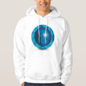 Moderne blauwe aardglobe wereldkaart hoodie (Voorkant)