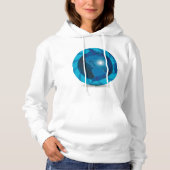 Moderne blauwe aardglobe wereldkaart hoodie (Voorkant)