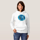Moderne blauwe aardglobe wereldkaart hoodie (Voorkant volledig)