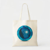 Moderne blauwe aardglobe wereldkaart tote bag (Voorkant)
