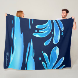 Moderne Blauwe Abstracte Deken | Luxe Minimaal Knu