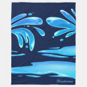 Moderne Blauwe Abstracte Deken | Luxe Minimaal Knu (Voorkant)