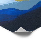 Moderne Blauwe Abstracte Expressionistische Schild Poster (Hoek)