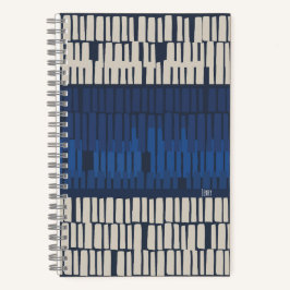 Moderne Blauwe Abstracte Geometrie Notitieboek
