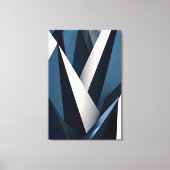 Moderne Blauwe Abstracte Geometrische 3D Canvas Afdruk (Voorkant)