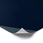 Moderne Blauwe Abstracte Geometrische 3D Poster (Hoek)