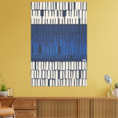 Moderne Blauwe Abstracte Geometrische Muurkunst Canvas Afdruk (Insitu (Woonkamer))
