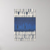 Moderne Blauwe Abstracte Geometrische Muurkunst Canvas Afdruk (Voorkant)