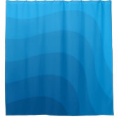 Moderne blauwe Abstracte golven Douchegordijn (Voorkant)