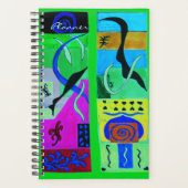 Moderne blauwe Abstracte inspiratie van matisse Planner (Voorkant)