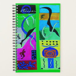Moderne blauwe Abstracte inspiratie van matisse Planner