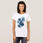 Moderne Blauwe ABSTRACTE KUNST Draagbare Kunst T-shirt (Voorkant volledig)