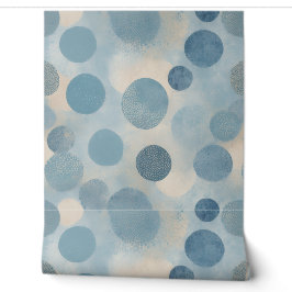 Moderne Blauwe Abstracte Stip Behang