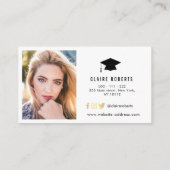 Moderne blauwe afstuderen visitekaartje (Achterkant)