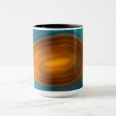 Moderne Blauwe Agate Plak Goud Mok (Midden)
