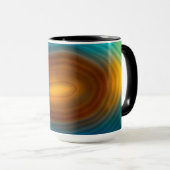 Moderne Blauwe Agate Plak Goud Mok (Voorkant rechts)