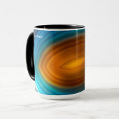 Moderne Blauwe Agate Plak Goud Mok (Voorkant links)