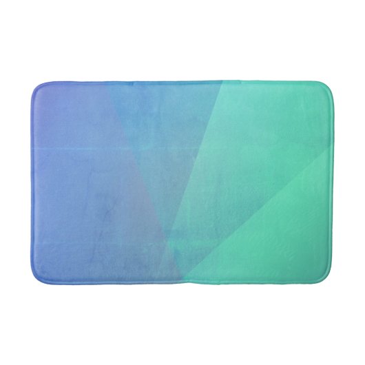 Moderne Blauwe Aqua & Turquoise Geometrische Gradi Badmat (Voorkant)
