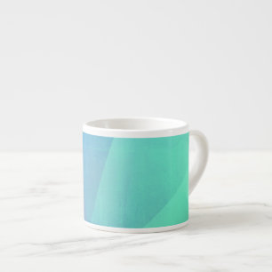 Moderne Blauwe Aqua & Turquoise Geometrische Gradi Espresso Kop