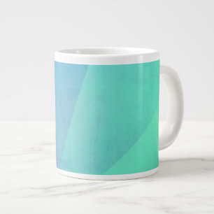 Moderne Blauwe Aqua & Turquoise Geometrische Gradi Grote Koffiekop