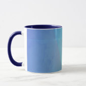 Moderne Blauwe Aqua & Turquoise Geometrische Gradi Mok (Links)