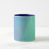 Moderne Blauwe Aqua & Turquoise Geometrische Gradi Mok (Midden)