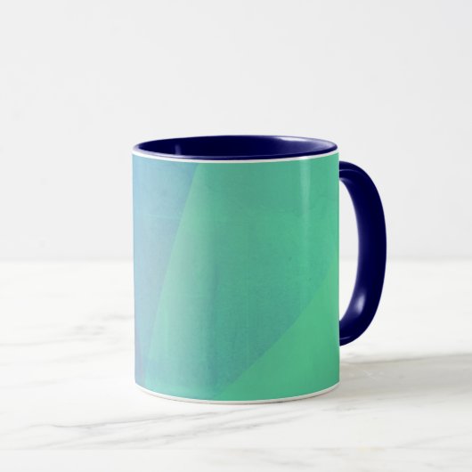 Moderne Blauwe Aqua & Turquoise Geometrische Gradi Mok (Voorkant rechts)