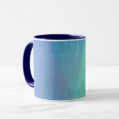 Moderne Blauwe Aqua & Turquoise Geometrische Gradi Mok (Voorkant links)