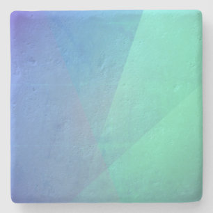 Moderne Blauwe Aqua & Turquoise Geometrische Gradi Stenen Onderzetter