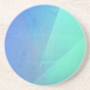 Moderne Blauwe Aqua & Turquoise Geometrische Gradi Zandsteen Onderzetter
