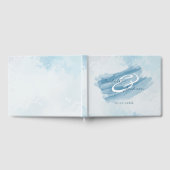 Moderne Blauwe Aquarel Gastenboek (Volledig)
