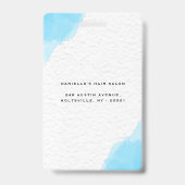Moderne Blauwe Aquarel Mode Badge (Achterkant)