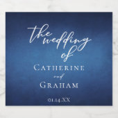 Moderne Blauwe Avond Bruiloft Mini Bier Etiket (Enkel label)