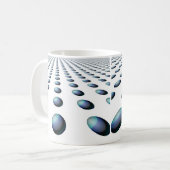 Moderne Blauwe Bal Patroon Ontwerp Koffiemok (Voorkant links)