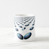 Moderne Blauwe Bal Patroon Ontwerp Koffiemok (Center)