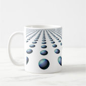Moderne Blauwe Bal Patroon Ontwerp Koffiemok (Links)