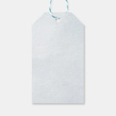 Moderne blauwe ballon eucalyptus baby jongen dank  cadeaulabel (Achterkant)