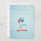 Moderne blauwe ballon kinderen Birthday Kaart (Achterkant)