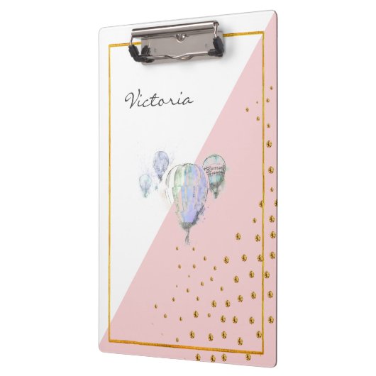 Moderne, blauwe ballon met tiendy kleur voegt Jouw Klembord (Links)