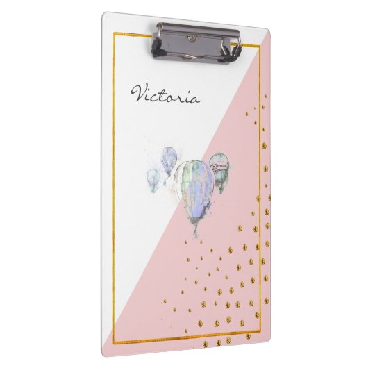 Moderne, blauwe ballon met tiendy kleur voegt Jouw Klembord (Rechts)