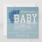 Moderne blauwe ballonArch Baby Boy Shower Kaart (Voorkant)