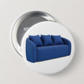 Moderne blauwe bank ronde button 7,6 cm (Voorkant /achterkant)