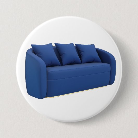 Moderne blauwe bank ronde button 7,6 cm (Voorkant)