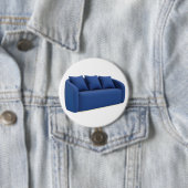 Moderne blauwe bank ronde button 7,6 cm (In situ)