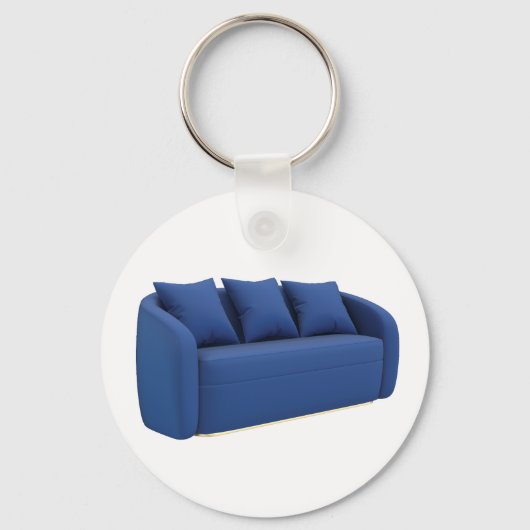 Moderne blauwe bank  sleutelhanger (Voorkant)