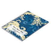 Moderne Blauwe Batik Megamendung Notitieboek (Linkerzijde)