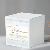 Moderne Blauwe Bedankt Jongen Gouden Kruis Doop Bedankdoosjes