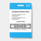Moderne blauwe bedrijf aangepaste naam ID-werkneme Badge (Achterkant)