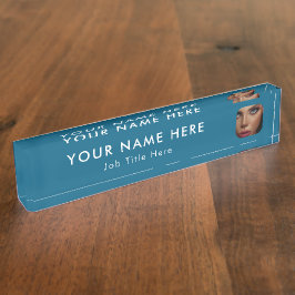 Moderne Blauwe Bedrijfsfoto Professional Executive Naambordje